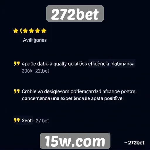 Avaliações de usuários sobre 272bet são positivas